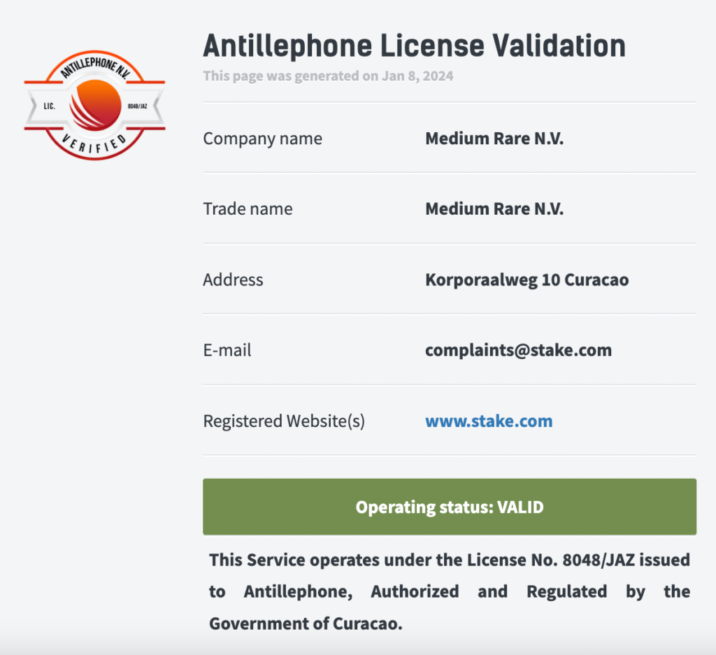 antillephone license validation - stake