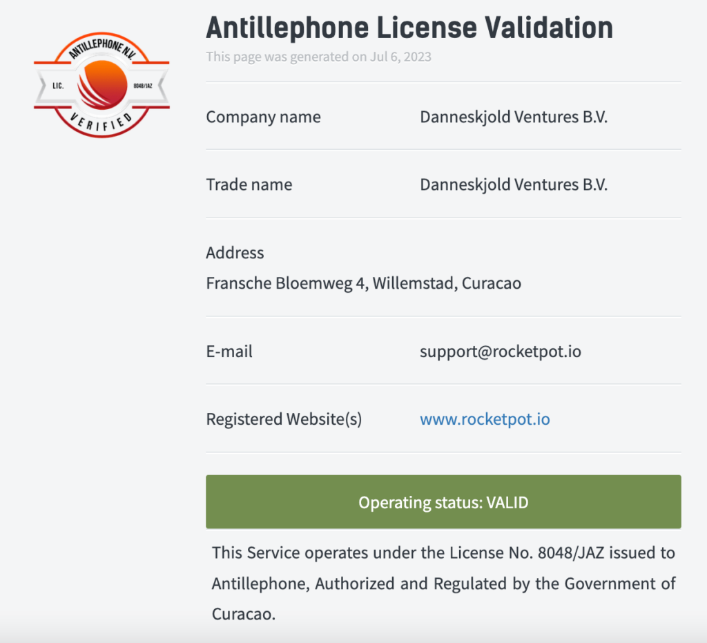 Antillephone License Registration
